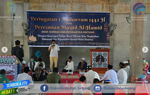 Bupati Sintang Jarot Winarno Resmikan Masjid Al-Hamid Desa Sungai Ana