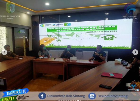 Bupati Sintang Jarot Winarno Menyampaikan  Perkembangan Terkini Penanganan Covid-19 Di  Kabupaten Sintang