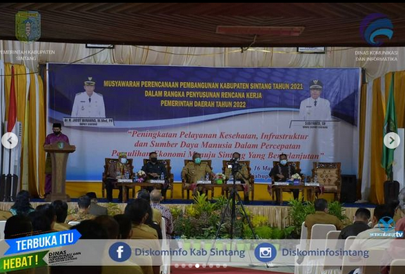 Bupati Dan Wakil Bupati Sintang Buka Kegiatan Musrenbang Kabupaten Sintang Tahun 2021
