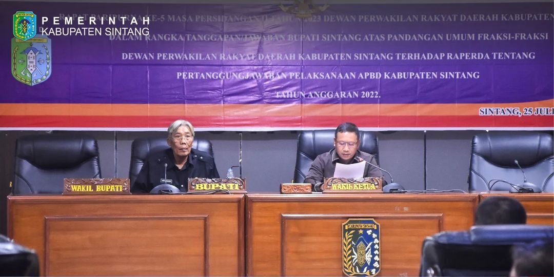 Bupati dan Sekda Sintang hadiri Rapat Paripurna ke-5 masa persidangan II DPRD Kabupaten Sintang Tahun 2023