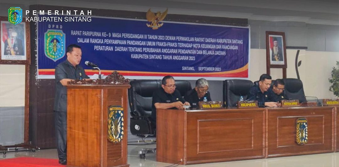Pimpinan Pemkab Sintang hadiri Rapat Paripurna ke-9 masa persidangan III DPRD Kabupaten Sintang