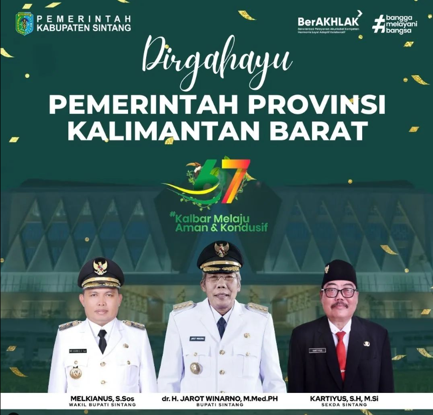 Selamat Hari Ulang Tahun ke-67 tahun, Pemerintah Provinsi Kalimantan Barat